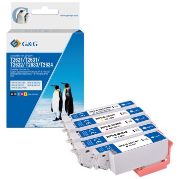 Cartouches compatible de première qualité - Epson 13T26364010 / 26XL - multipack 5 cartouches : BK,PB,C,M,Y