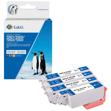 Cartouches compatible de première qualité - Epson C13T26364010 / 26XL - multipack 4 couleurs : noire, cyan, magenta, jaune