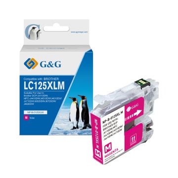 Cartouche compatible de première qualité - Brother LC125XLM - magenta
