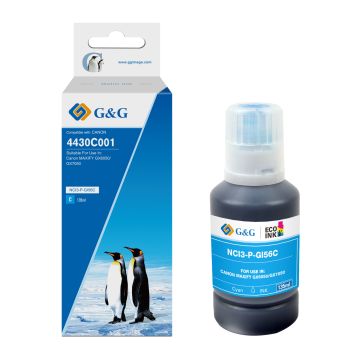 Bouteille d'encre compatible de première qualité - Canon 4430C001 / GI-56 C - cyan