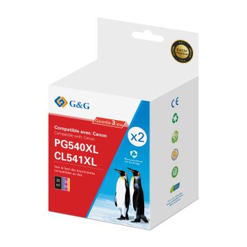 Cartouches compatible de première qualité - Canon 5222B013 / PG-540XL+CL-541XL - multipack 2 couleurs : noire, multicouleur