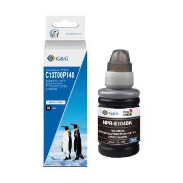 Bouteille d'encre compatible de première qualité - Epson C13T00P140 / 104 - noire