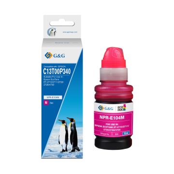 Bouteille d'encre compatible de première qualité - Epson C13T00P340 / 104 - magenta