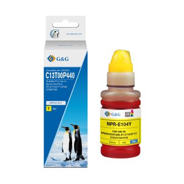 Bouteille d'encre compatible de première qualité - Epson C13T00P440 / 104 - jaune