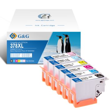 Cartouches compatible de première qualité - Epson C13T37984010 / 378XL - multipack 6 couleurs : noire, cyan, magenta, jaune