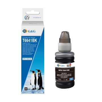 Bouteille d'encre compatible de première qualité - Epson C13T66414A / T6641 - noire