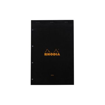 RHODIA Bloc agrafé No. 20, format A4+, Seyès, noir