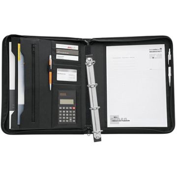 WEDO Porte-documents, A4, avec calculatrice, couleur: noir
