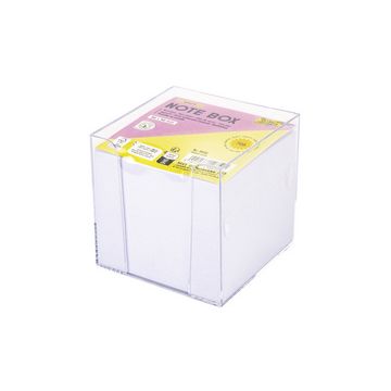 folia Bloc cube avec boîtier, 90 x 90 mm, transparent/blanc