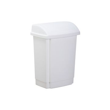 past team Poubelle à couvercle basculant, 15 litres, blanc