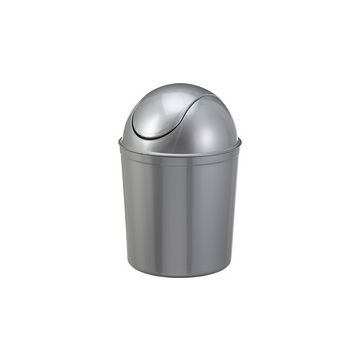 past team Poubelle à couvercle basculant, 5 litres, argent