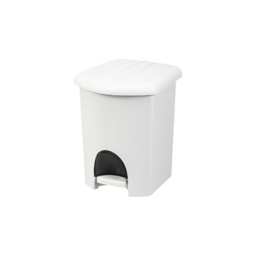 plast team Poubelle cosmétique à pédale, 6 litres, blanc